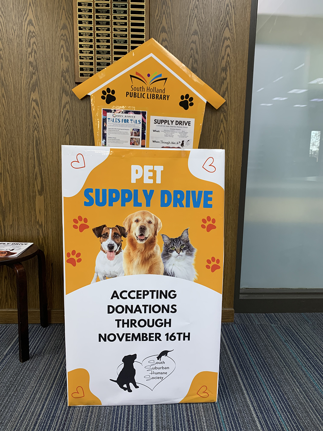 Pet Supply Drive info stand