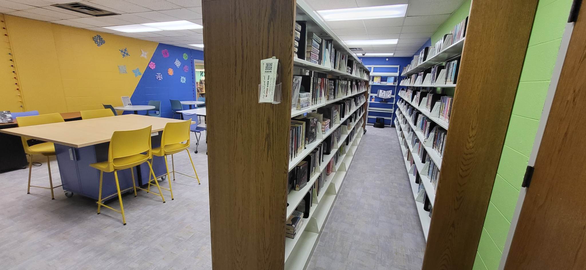 Teen Space showing bookshelves