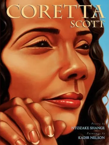 Illustrated profile of Coretta Scott King 